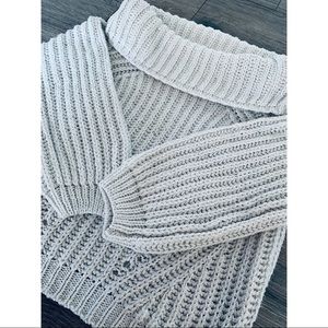 White knit sweater